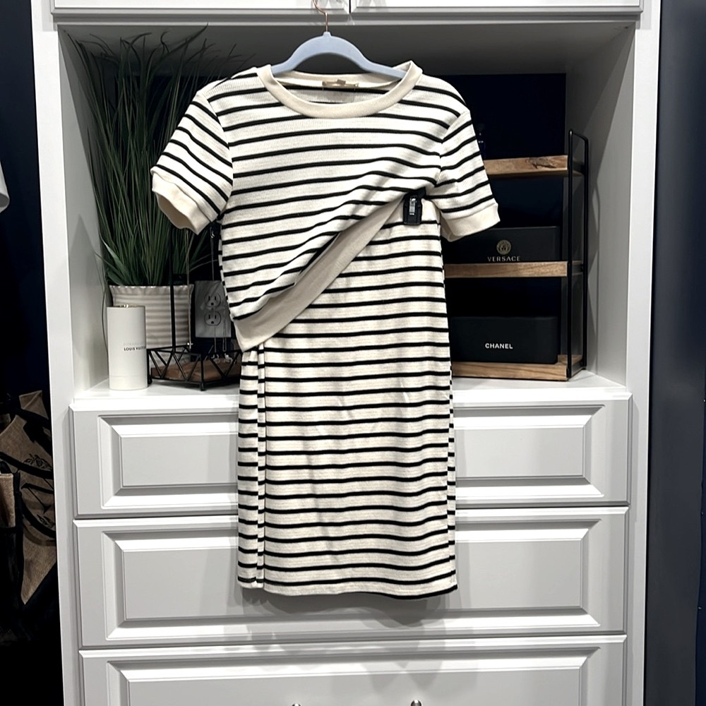 Atelier BY KIRIOUS Sz L Crop top sweater & skirt cream w stripes Good condition - Picture 5 of 8